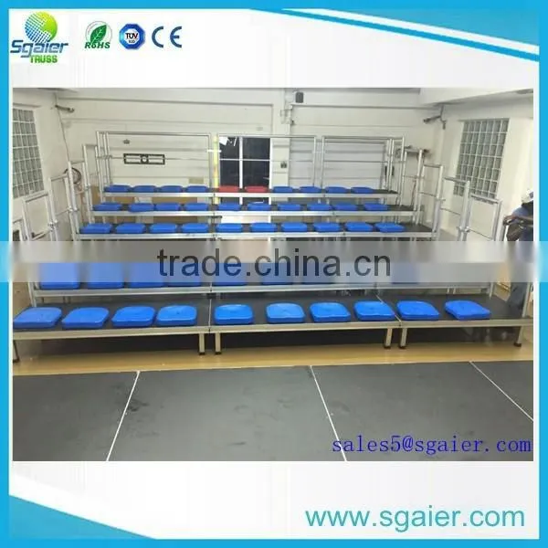 Indoor main portable spectator stand,bleacher stand with guardrail