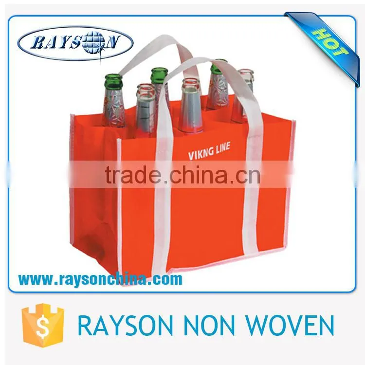 Wholesale Custom Promotional Firm 1.5L ,Single / 4 / 6 Bottle Tote Non Woven Wine Bag