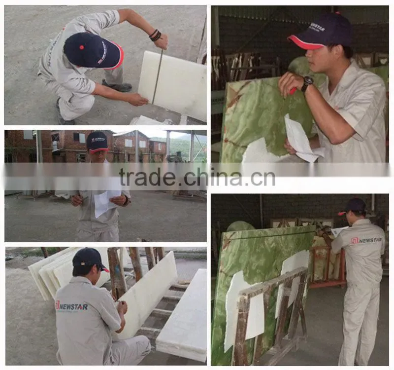 Newstar cheap polished green artificial stone wall decoration