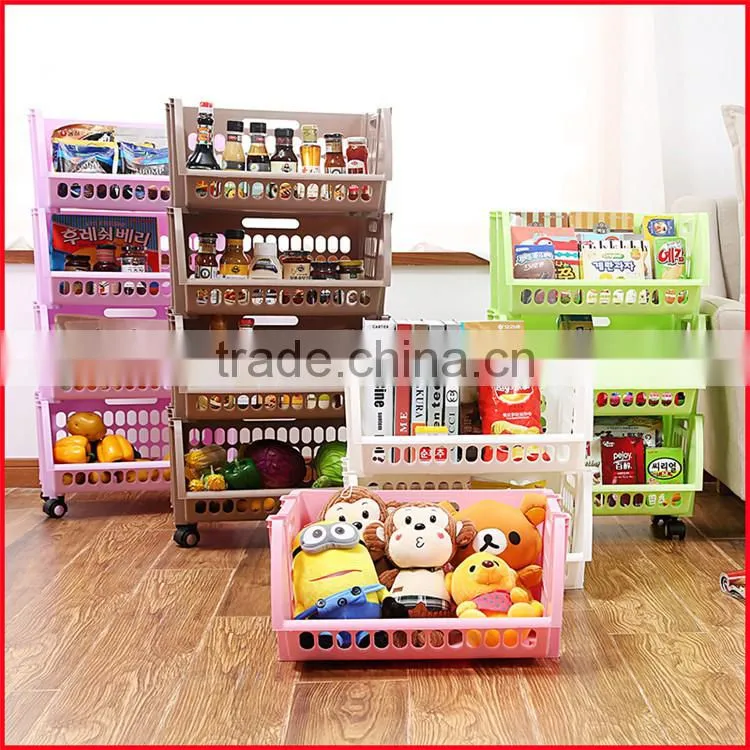 Plastic Stacking Stackers Storage Baskets Vegetable 4 Tier Rack Vegetable