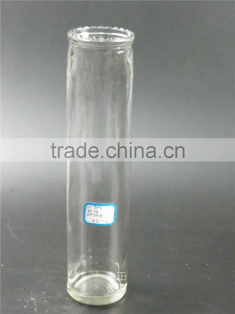 Tall and long glass candle holder,glass candle jar