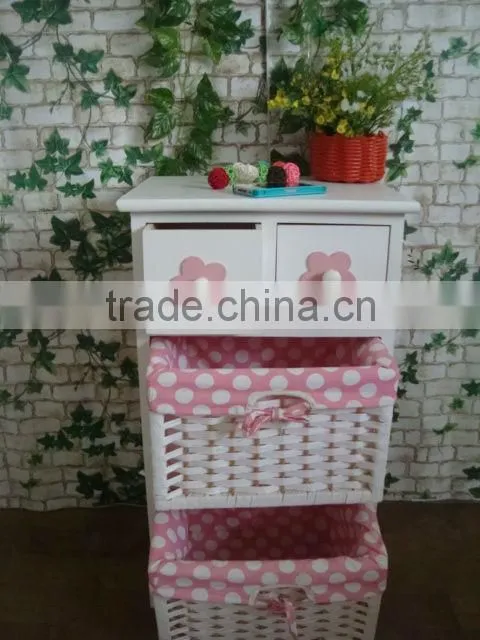 modern design white wooden cabinet with 2 wave and 2 wooden drawers