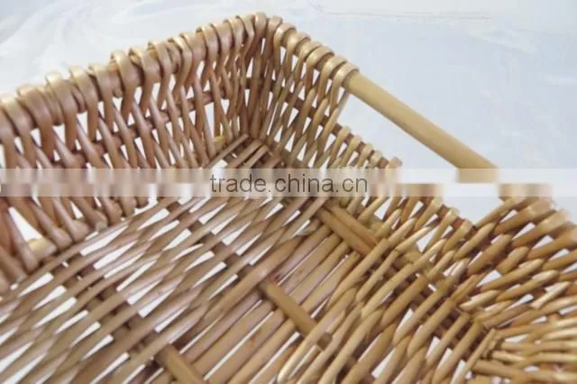 Handmade decorative washable disposable unique natural wicker tray basket
