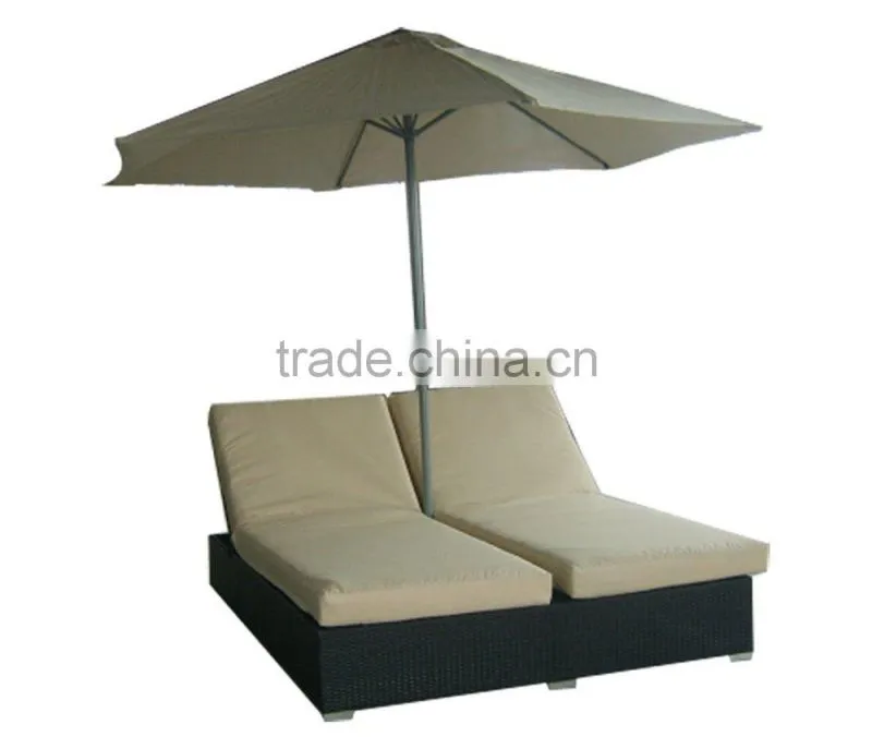 patio rattan oval sunbed or garden wicker lounge