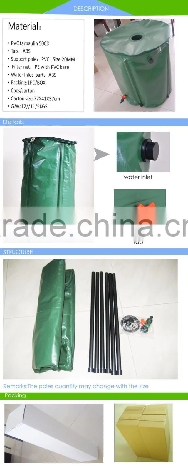 Compressible Rain Barrel 750L RC912