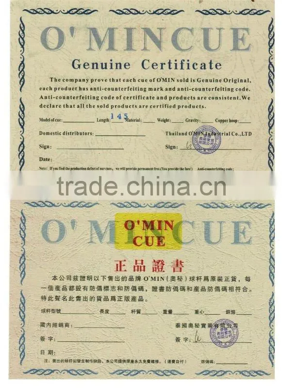 Omin hand made cue
