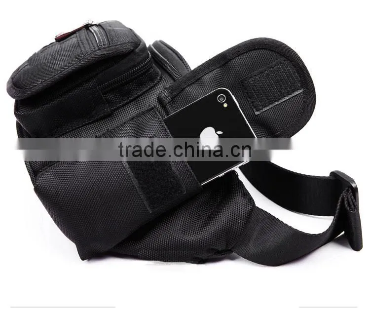 Outdoor sport black waist bag for men