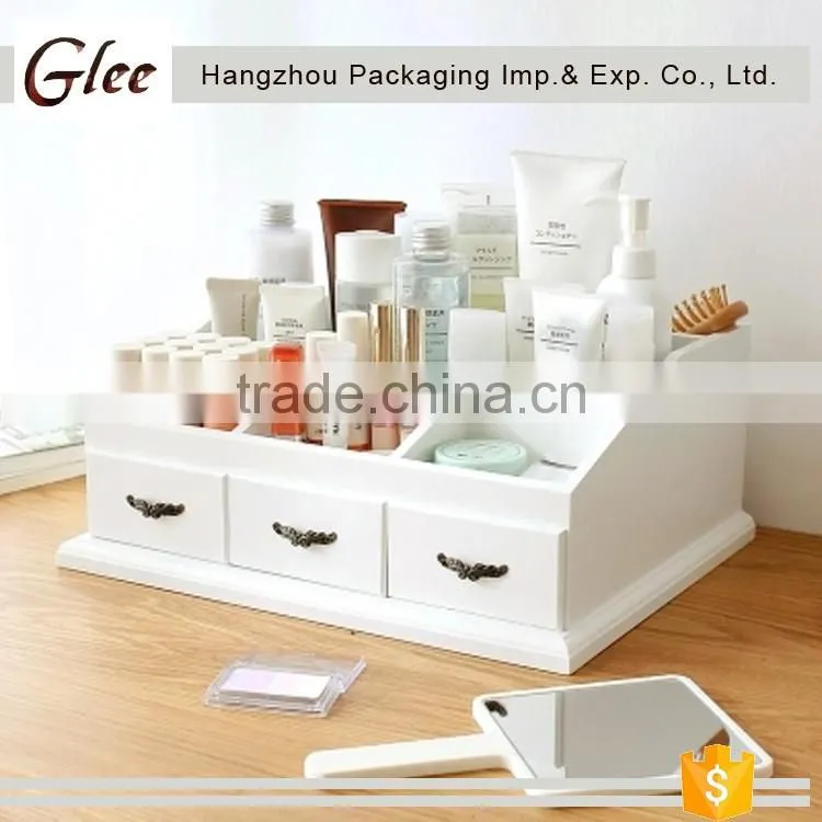 Latest style superior beautiful Wooden Storage Box Jewelry Container Makeup Organizer Case Handmade DIY Assembly