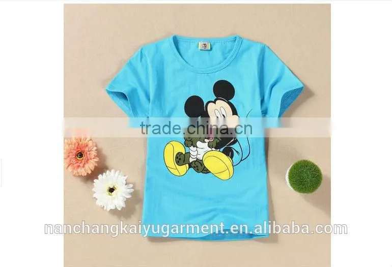 High quality cartoon printed cotton T shirt for chirlden