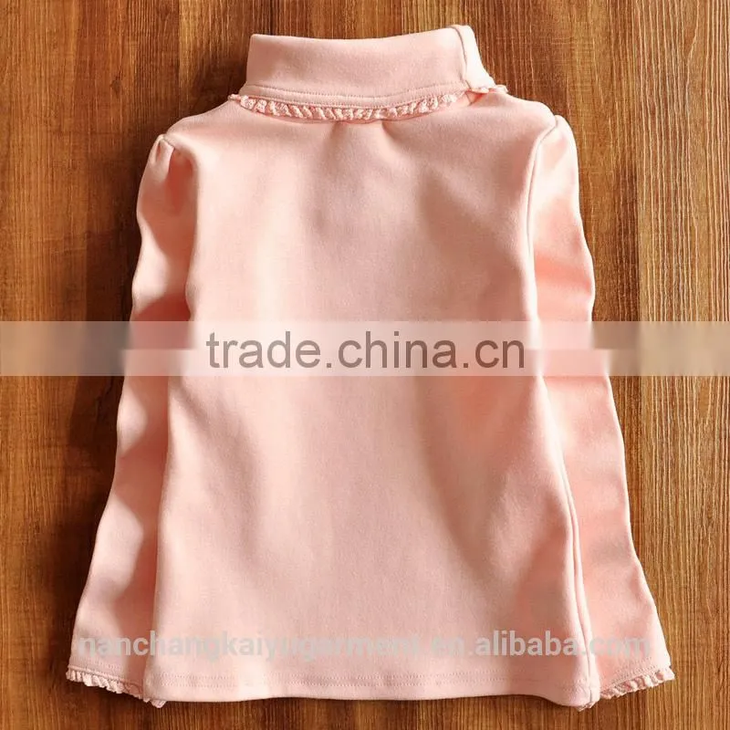The new kids girls spring and autumn jacket bear solid grounding shirt children baby all-match Long Sleeve Shirt