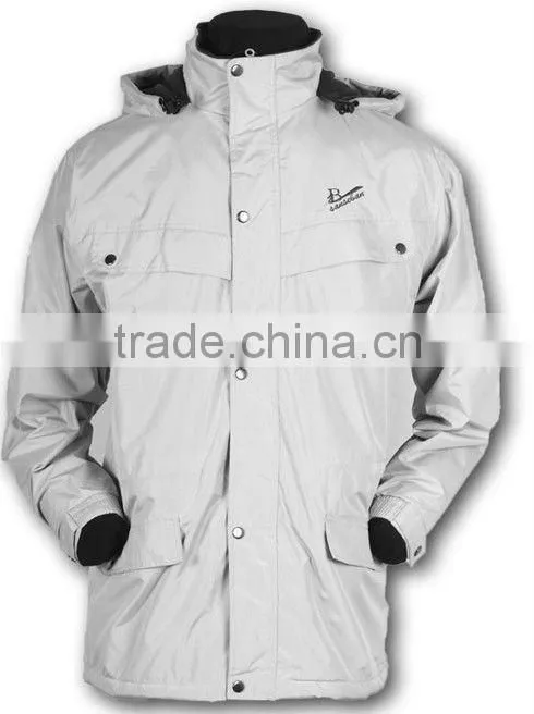 Mens waterproof jacket with nylon fabric for winter season ski wear