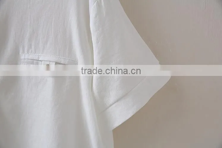 Fashion women cotton linen t shirt