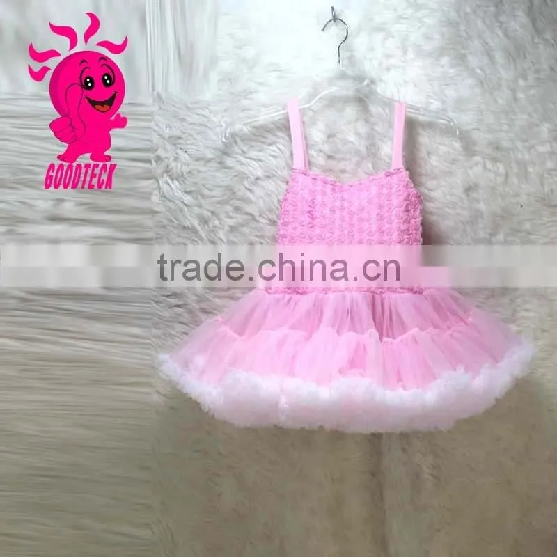 Wholease kids birthday party dress handmade rose flower girl dresses party dress in stock
