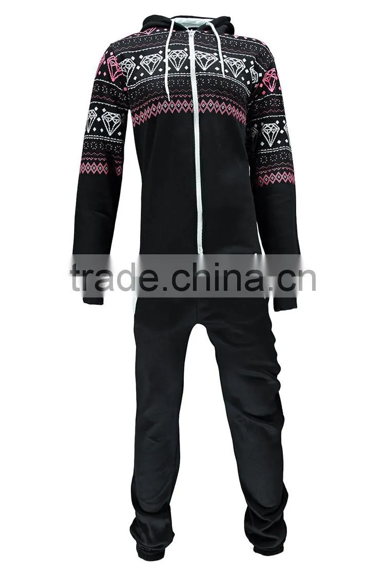 PA0027A diamond printed onesie jumpsuit for men