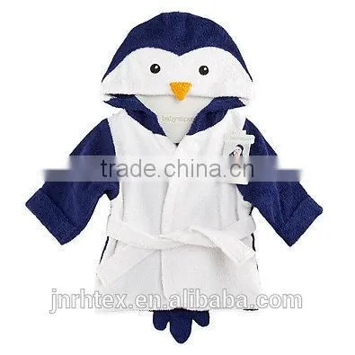 Waddle Penguin Hooded Spa Bathrobe And Custom Fancy Animal Baby Bathrobe