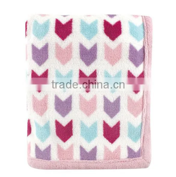 Trade assurance printed custom 100%cotton velour throw baby swaddle blanket