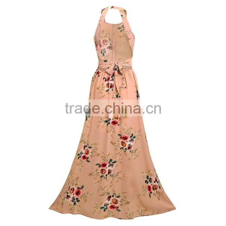 Lady Sexy Split Dress Floral Off Shoulder Party Maxi Dress