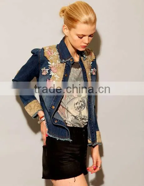Embroidery flower burrs restore ancient cowboy jacket