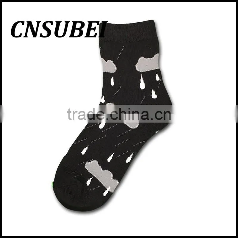 Customized men and women student cartoon weather rain popular candy color cotton socks