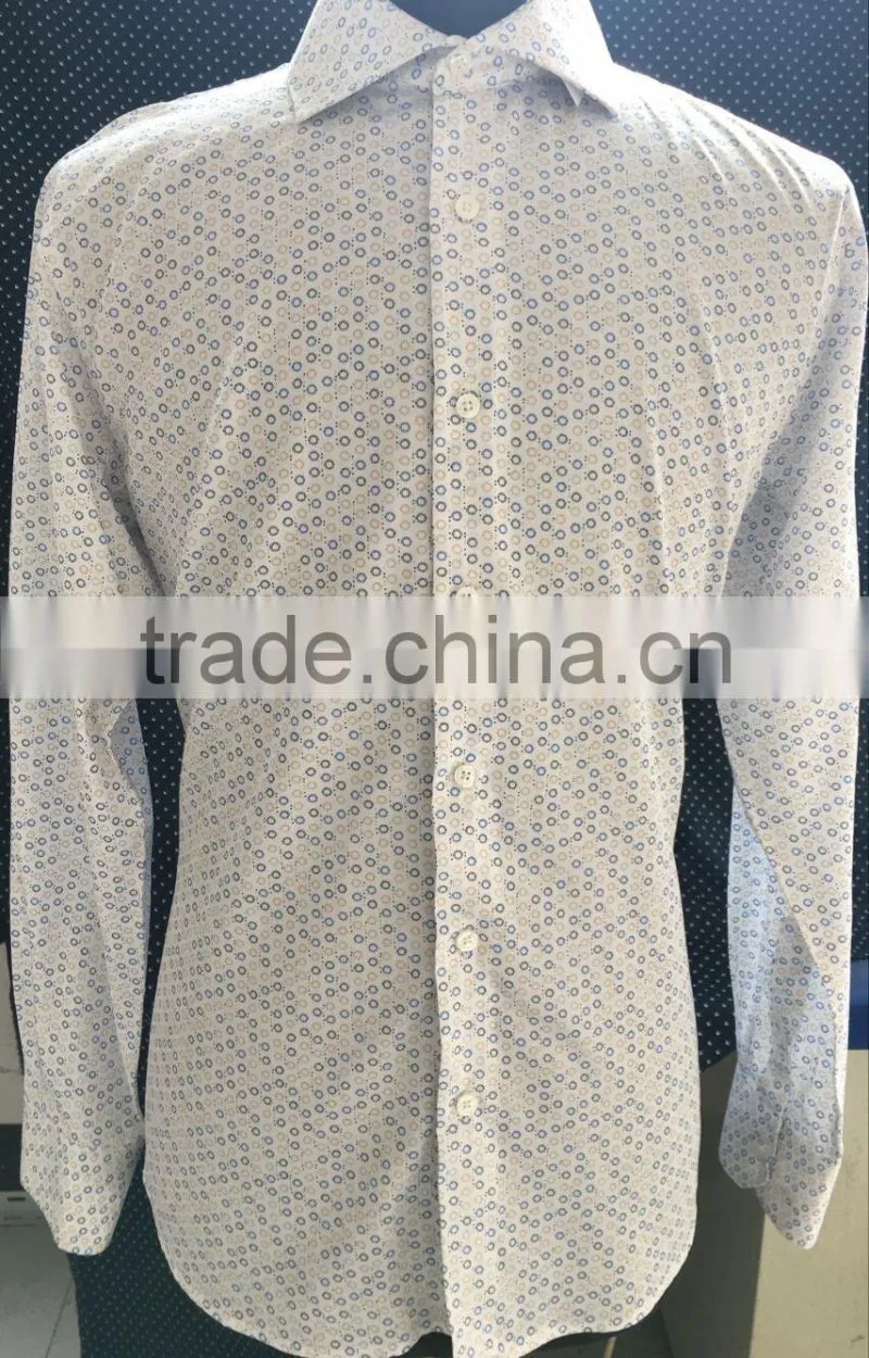 2017 Spring New cutaway collar floral casual shirts