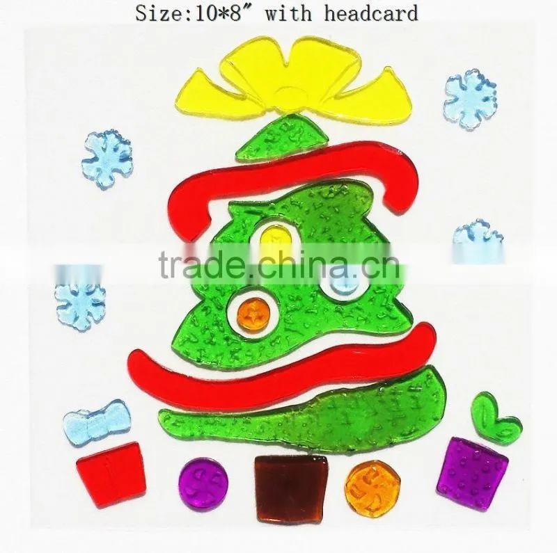 Reindeer Santa Claus gel window decoration sticky jelly Halloween window sticker home decoration