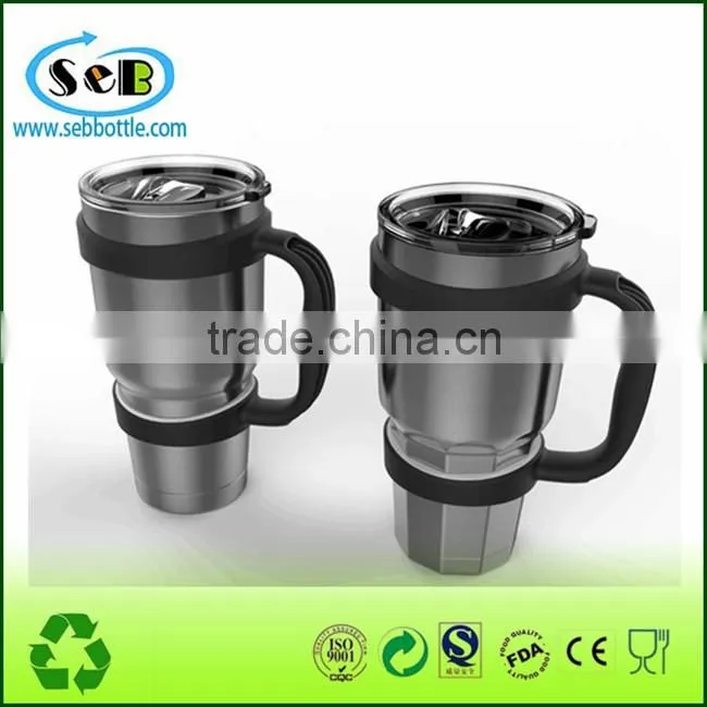 Food grade insulated mug with handle