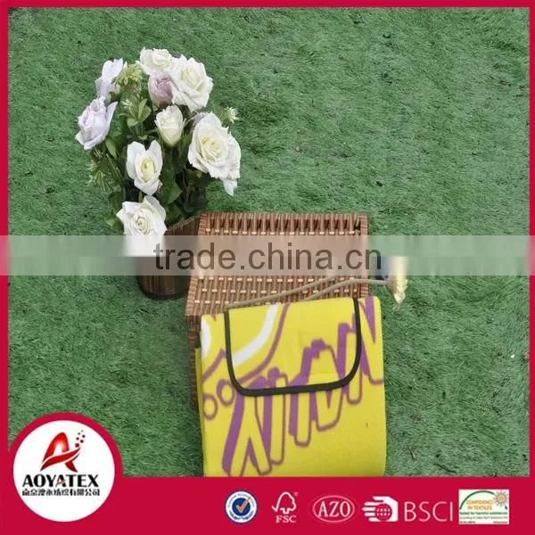 Flat screen printing polar fleece picnic blanket, Logo printed polar fleece picnic blanket, Fashionable polar fleece picnic mat