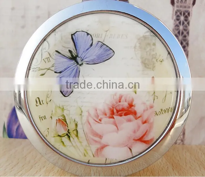 Double-sided Folding/Compact/Pocket/Make Up/Purse/Cosmetic Mirror- Butterfly