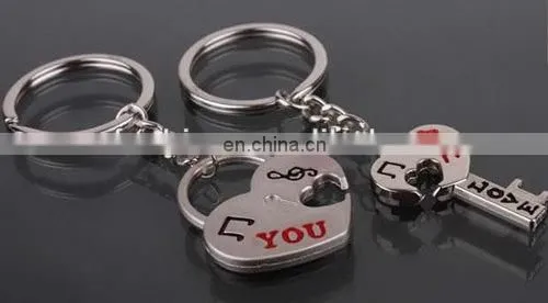 Fashion New Hot Selling Love You Key&Heart Lovers Keychain Couple Valentine's Day Gift