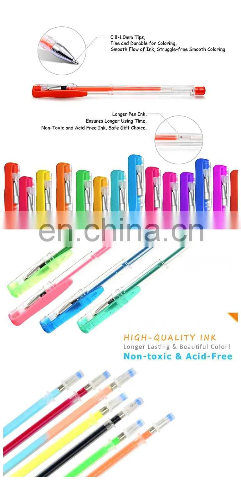 Competitive Elegent Multi Color Gel Pen Set 60 Gel Pen Park for Drawing and Writing