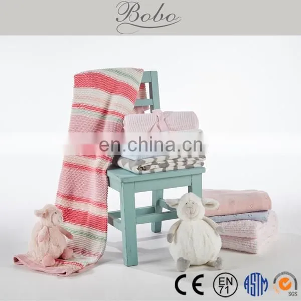 Natural quality star design knitted throw blanket