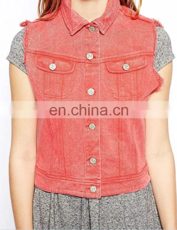 new arrival fashion jacket for women with sleeveless design, 100% manufacturer customized ladies jacket