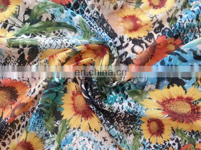 New Style Print Polyester Fabric Chiffon Free Sample For Woman Garment