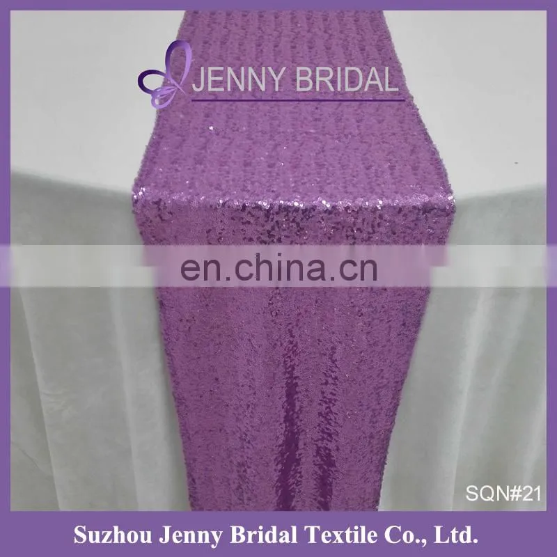 SQN#10 Jenny Bridal Ocean Blue Cheap Metallic Sequin Table Runner