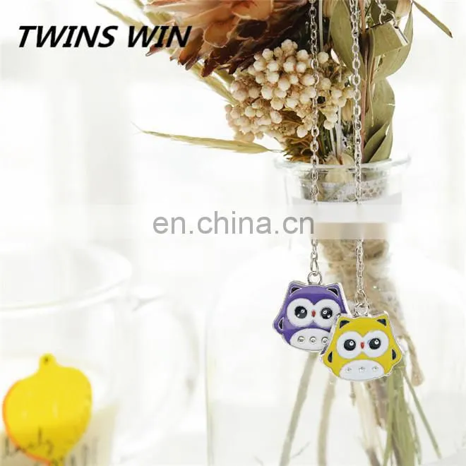 Free samples japan school popular stationery promotional gift design cartoon owl shaped magnet bookmark metal