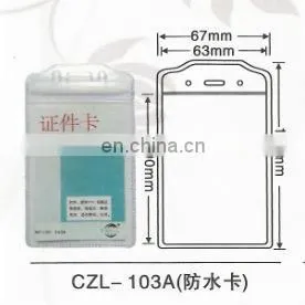 clear waterproof soft plastic name badge holder