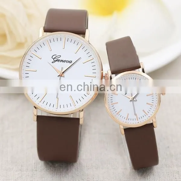 Popular leather watch wrist watch couple geneva watch