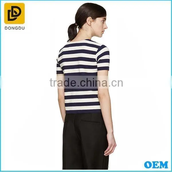 Stripe simple 100% cool cotton tee shirts with high quality