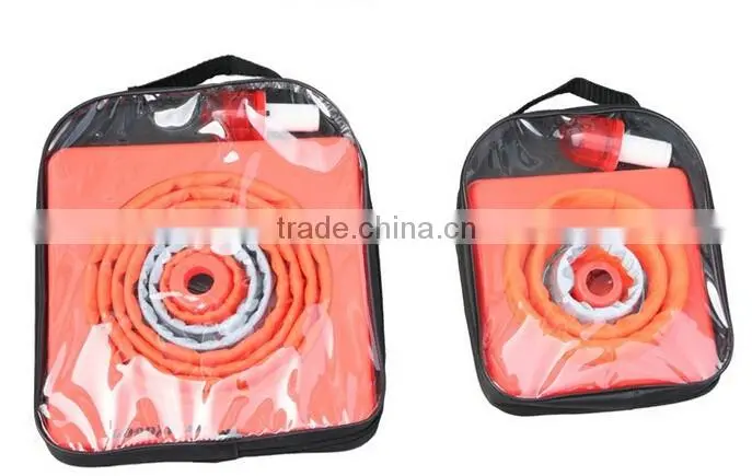 Led light traffic cone with portable emergency light