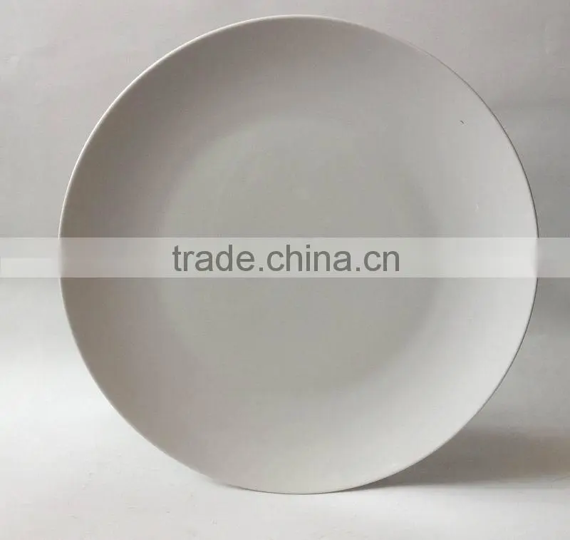 10.5inch coach shape white porcelain flat plate