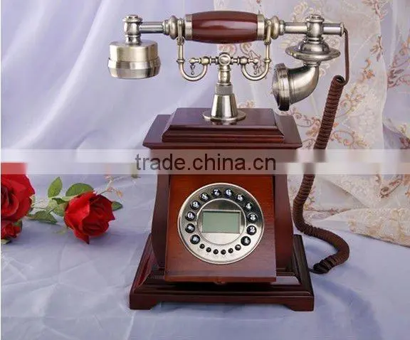 wooden man-made reproduction antique telephone