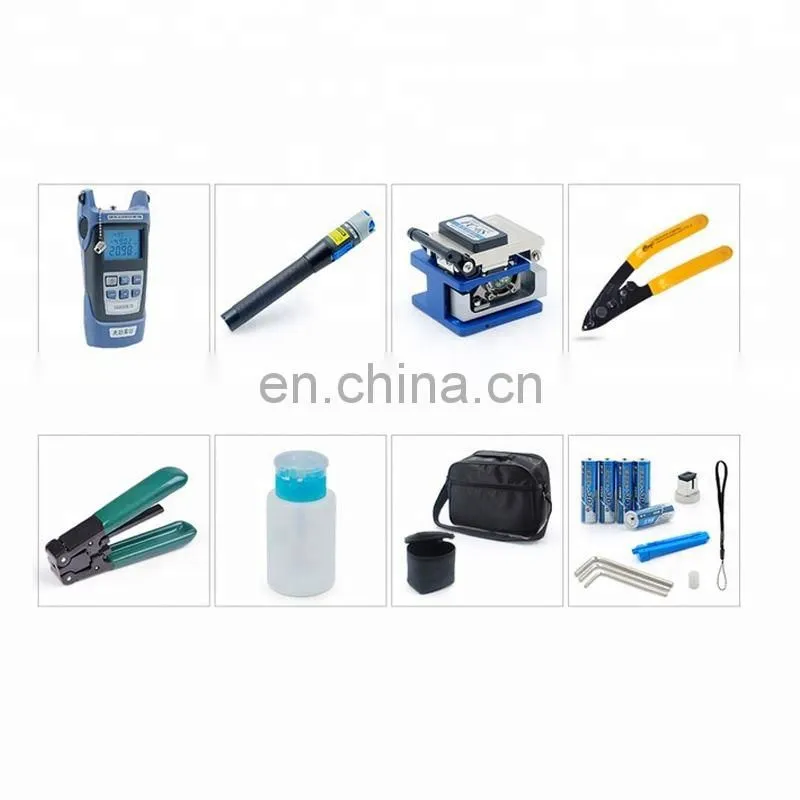 Ftth Fiber Optic Tool Kit With power meter visual fault locator Fiber Cleaver Miller Cramper And FTTH Stripper