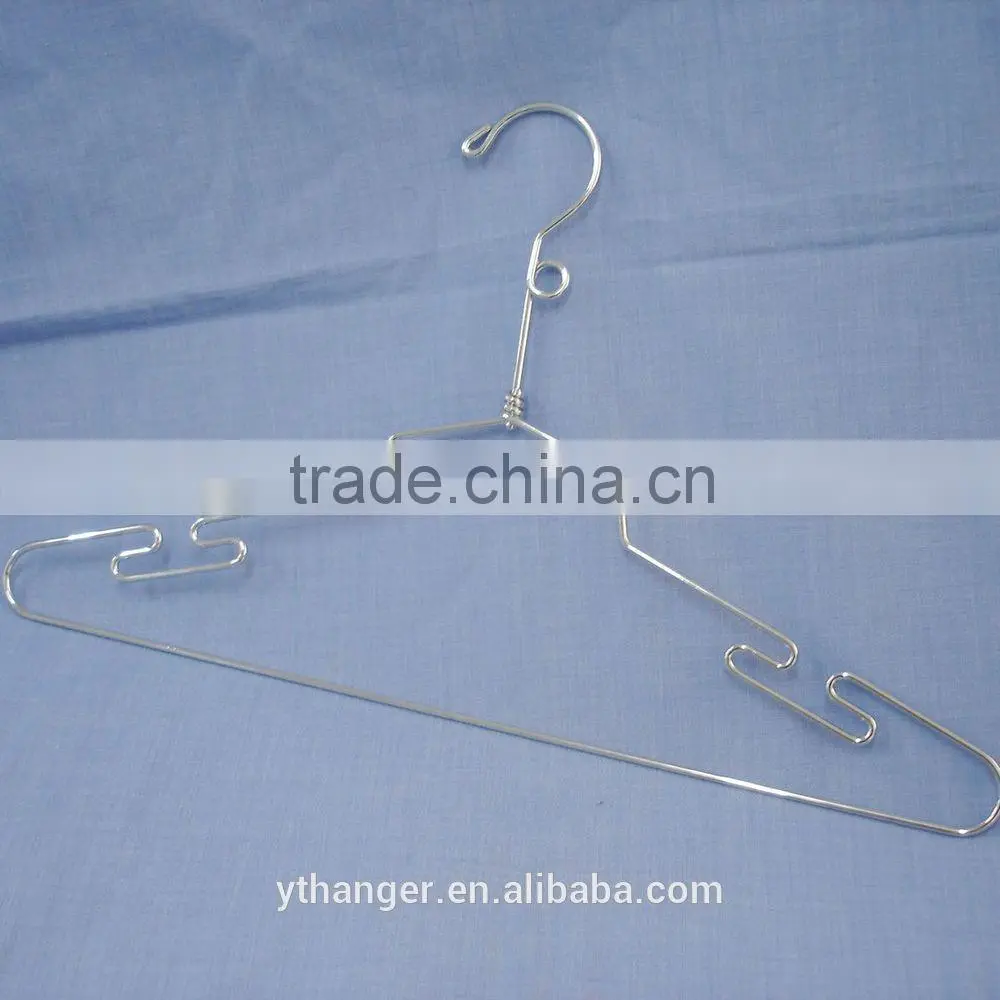 MH-YT-003 silver colored metal wire hanger for wet clothes