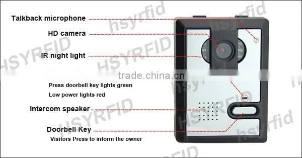 2.4GHZ Wireless door video phone night vision doorbell