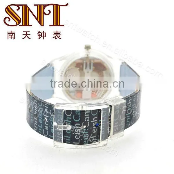 SNT-PL004 fashion plastic watch waterproof custom-made wrist watch plastic cases