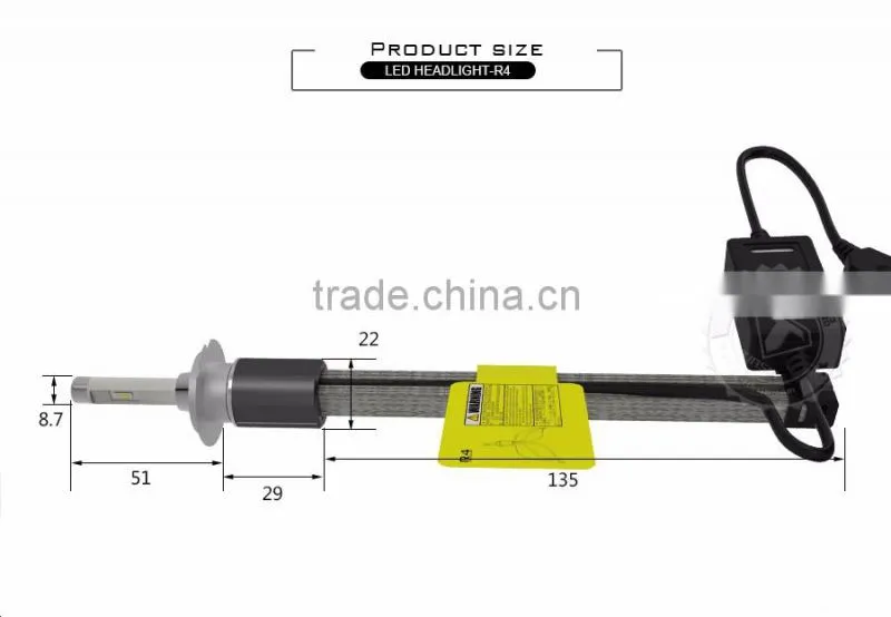 Easily installation 50w 3600 lumen h7 led headlight ,h7 r4 led headlight bulbs
