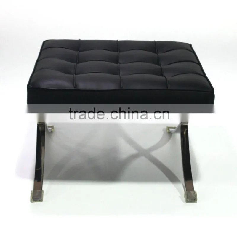 stainless steel X frame barcelona ottoman