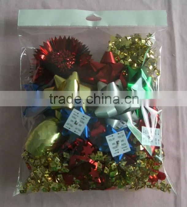 2015 Wholesale Christmas Decoration Star Bows with one pcs on paper card