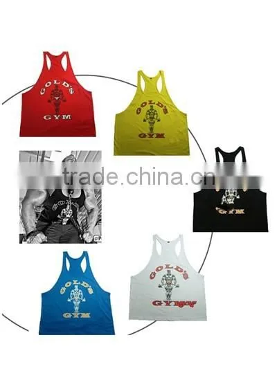 Sportswear gym singlets from sportswear manufacturers/custom t-back singlet for men/custom printed running vest