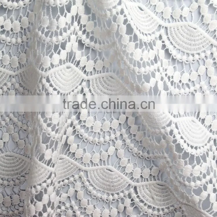 OEM Custom shaped beautiful special colors wave pattern water soluble embroidery lace fabric for Europe